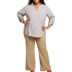 Plus Chiffon Button Front Blouse