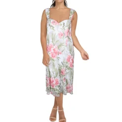 Plus Chiffon Sleeveless Midi Dress