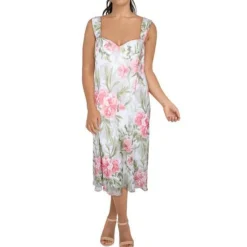 Plus Chiffon Sleeveless Midi Dress