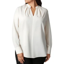 Plus Chiffon Split Neck Blouse