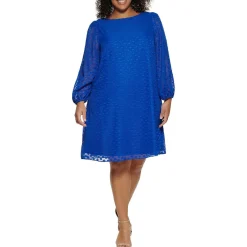 Plus Chiffon Trapeze Shift Dress