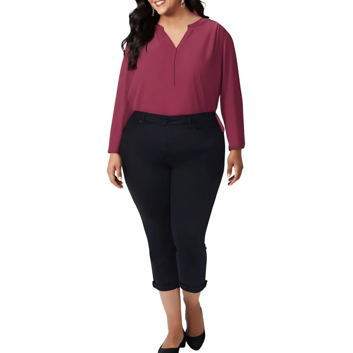 Plus Chloe Denim High Rise Capri Jeans