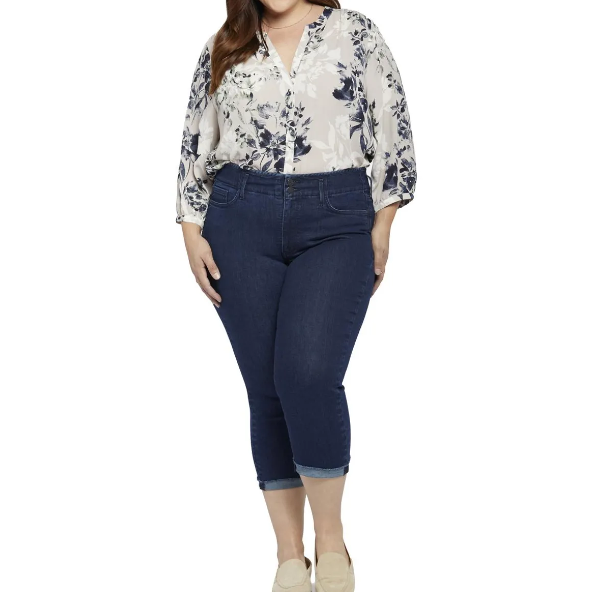 Plus Chloe Stretch Denim Capri Jeans