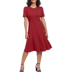 Plus Cocktail Midi Fit & Flare Dress