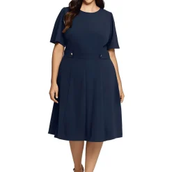 Plus Cocktail Midi Fit & Flare Dress