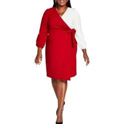 Plus Colorblock Textured Midi Dress