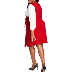 Plus Colorblock Textured Midi Dress