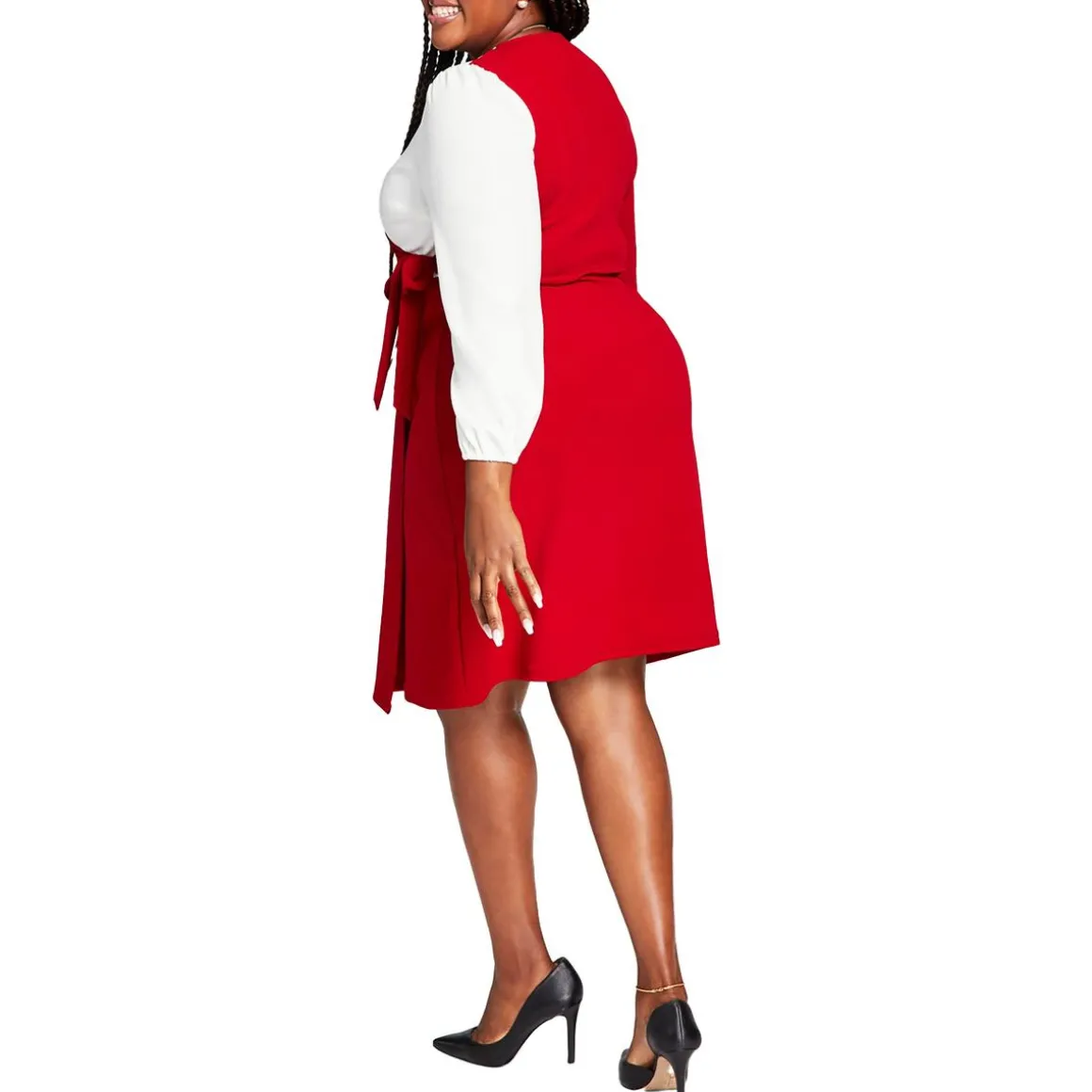 Plus Colorblock Textured Midi Dress