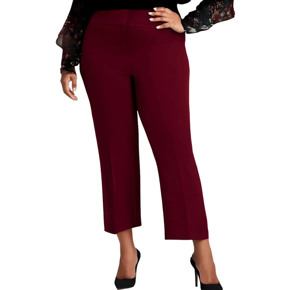 Plus Compression Fit Straight Leg Pants