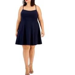 Plus Crepe Lace Back Mini Dress