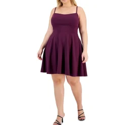 Plus Crepe Lace Back Mini Dress