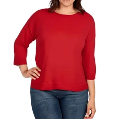 Plus Crewneck Button Pullover Sweater