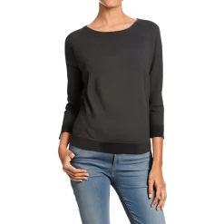 Plus Crewneck Button Pullover Sweater