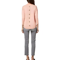 Plus Crewneck Button Pullover Sweater