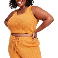 Plus Crochet Sleeveless Tank Top Sweater