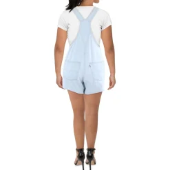 Plus Crop Denim Overall Jeans