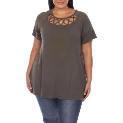 Plus Cut-Out Rayon Blouse