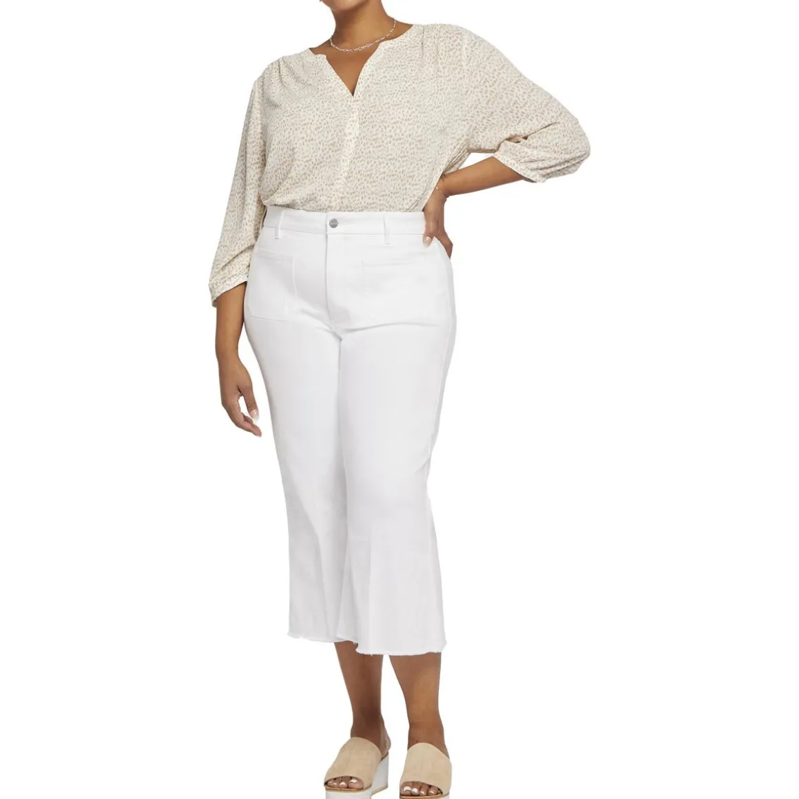 Plus Denim Cotton Capri Jeans