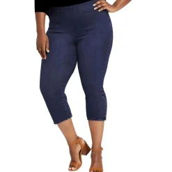 Plus Denim Cotton Cropped Jeans