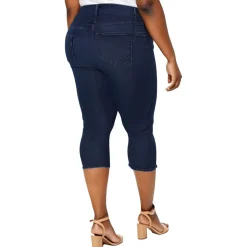 Plus Denim Cotton Cropped Jeans