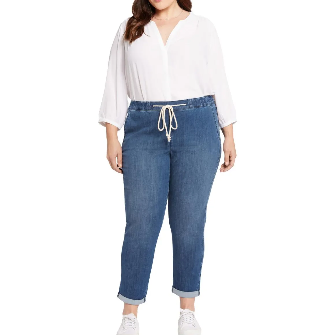 Plus Denim Cotton Jogger Jeans