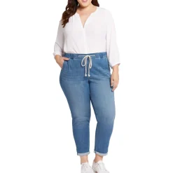 Plus Denim Cotton Jogger Jeans