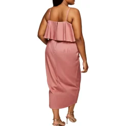 Plus Drapey Satin Midi Dress