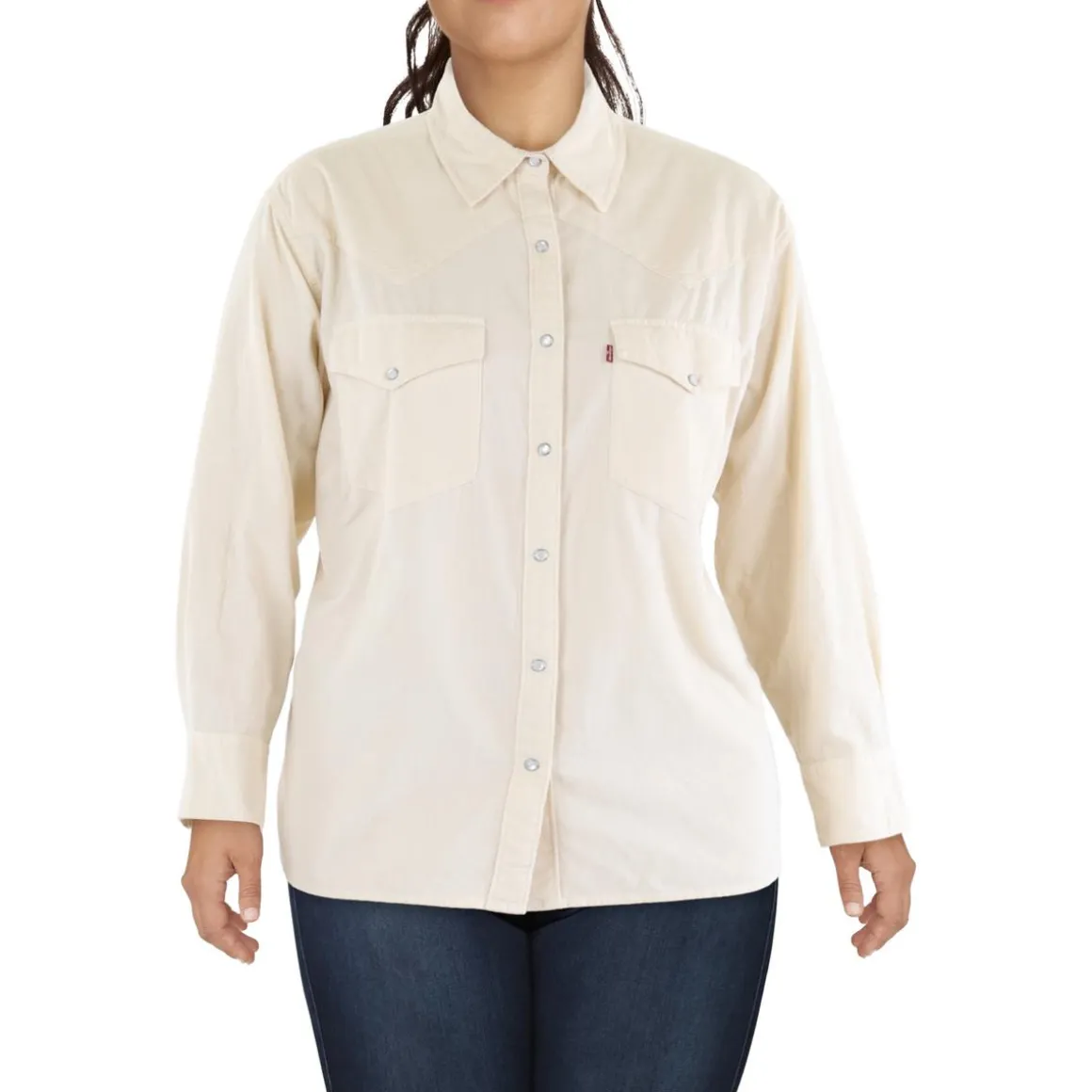 Plus Dylan Pocket Corduroy Button-Down Top