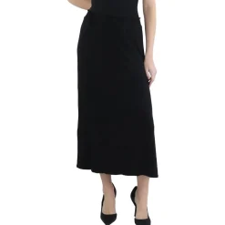 Plus Elastic Waist Midi Midi Skirt