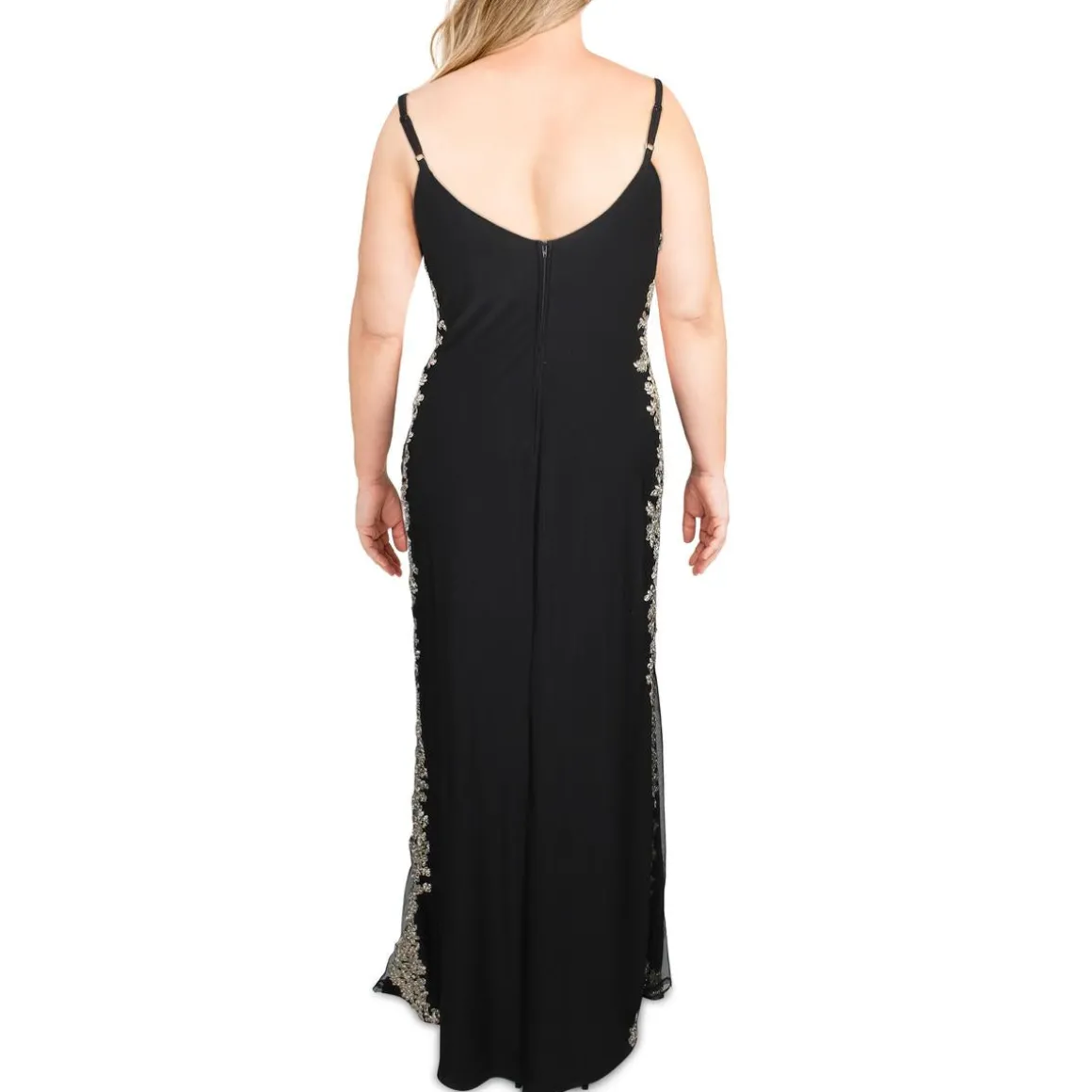 Plus Embellished Applique Evening Dress