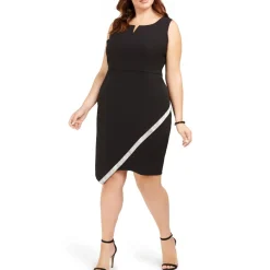 Plus Embellished Asymmetric Party Dress