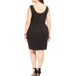 Plus Embellished Asymmetric Party Dress