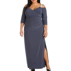 Plus Embellished Maxi Evening Dress