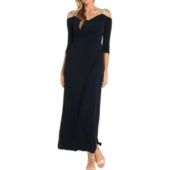 Plus Embellished Maxi Evening Dress