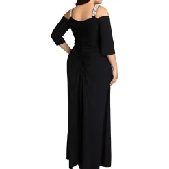 Plus Embellished Maxi Evening Dress