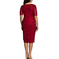 Plus Embellished Mesh Cocktail And Party Dress