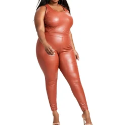 Plus Faux Leather High Rise Leggings