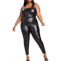 Plus Faux Leather High Rise Leggings