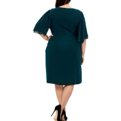 Plus Faux Wrap Mini Cocktail and Party Dress