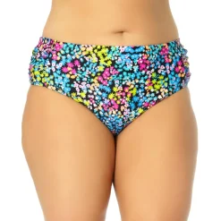 Plus Floral High-Waist Swim Bottom Separates