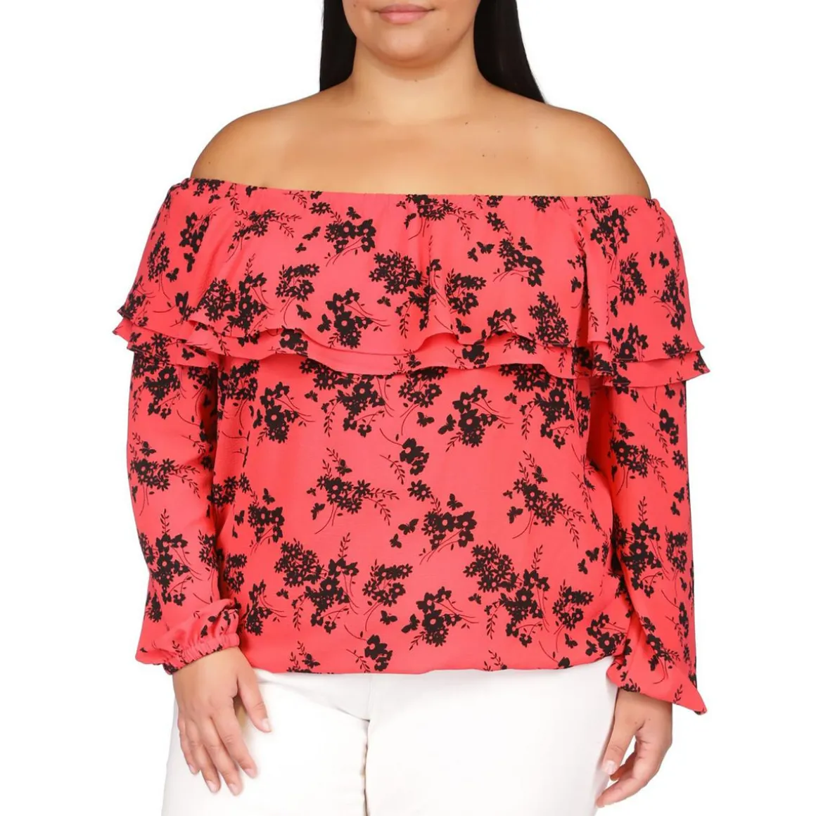 Plus Floral Print Pullover Top