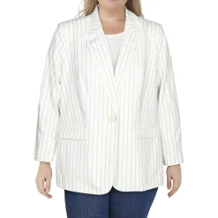 Plus Fringe Pinstripe Blazer