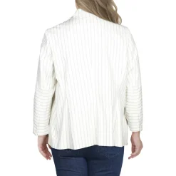 Plus Fringe Pinstripe Blazer