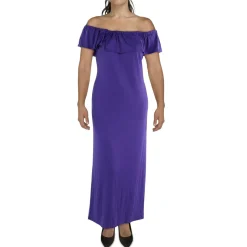 Plus Full Lengh Flutter Sleeve Maxi Dress