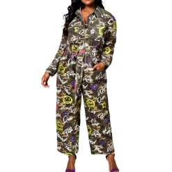 Plus Graphic Cotton Jumpsuit