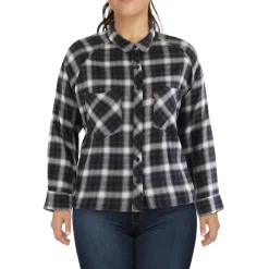 Plus Harrison Plaid Plaid Cotton Button-Down Top