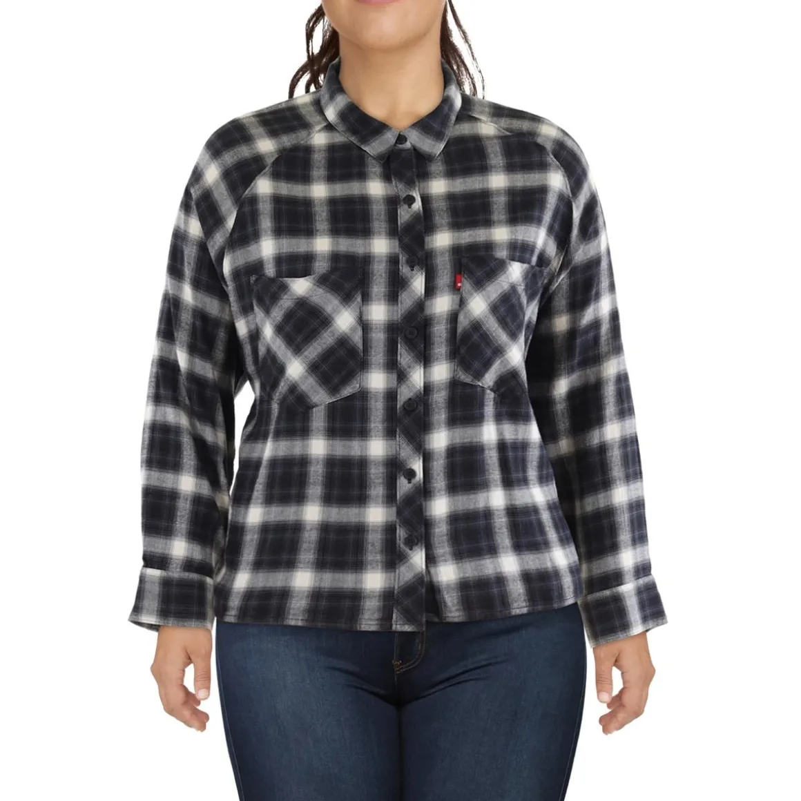 Plus Harrison Plaid Plaid Cotton Button-Down Top