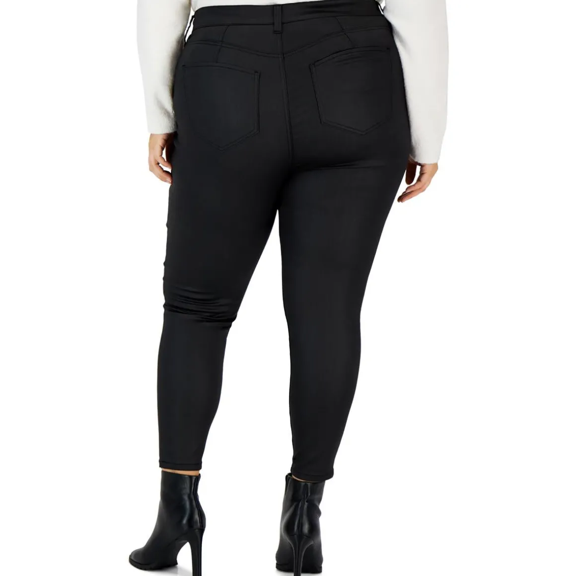 Plus High Rise Coated Skinny Pants