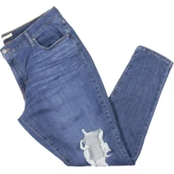 Plus High Rise Distressed Skinny Jeans