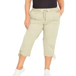 Plus High Rise Drawstring Capri Pants
